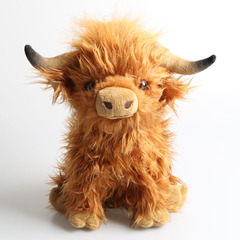 スポットクロスボーダーhighland cowシミュレーションスコットランド高地牛ぬいぐるみ長毛牛ネット赤玩具