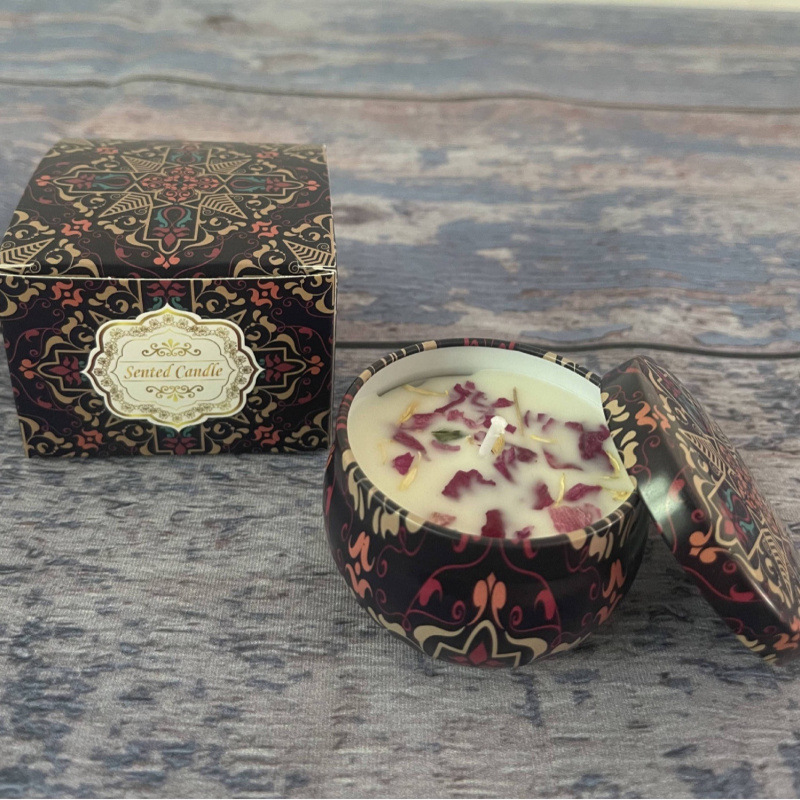 ¿Cara de soja transfronteriza con cera seca de flores? Regalos de cumpleaños de boda flores de flores de vela aromática