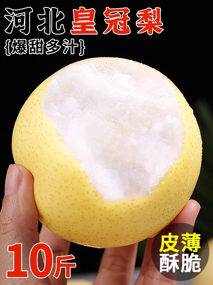 河北皇冠梨10斤梨子新鲜当季水果酥脆梨砀山白梨黄金梨整箱5包邮