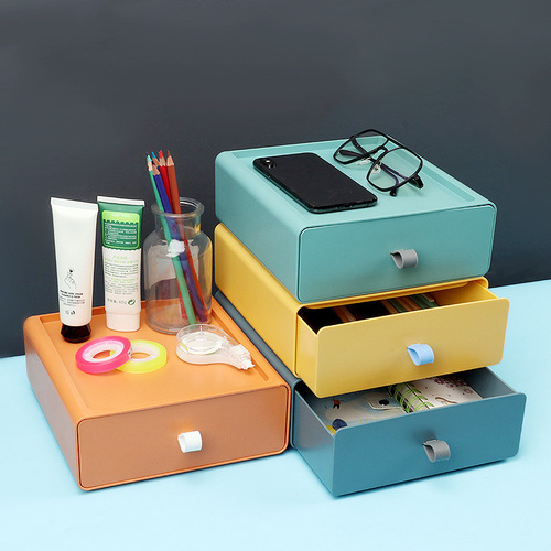 Colorful drawer storage box student desk organizer stationery storage box office storage rack desktop organizer artifact