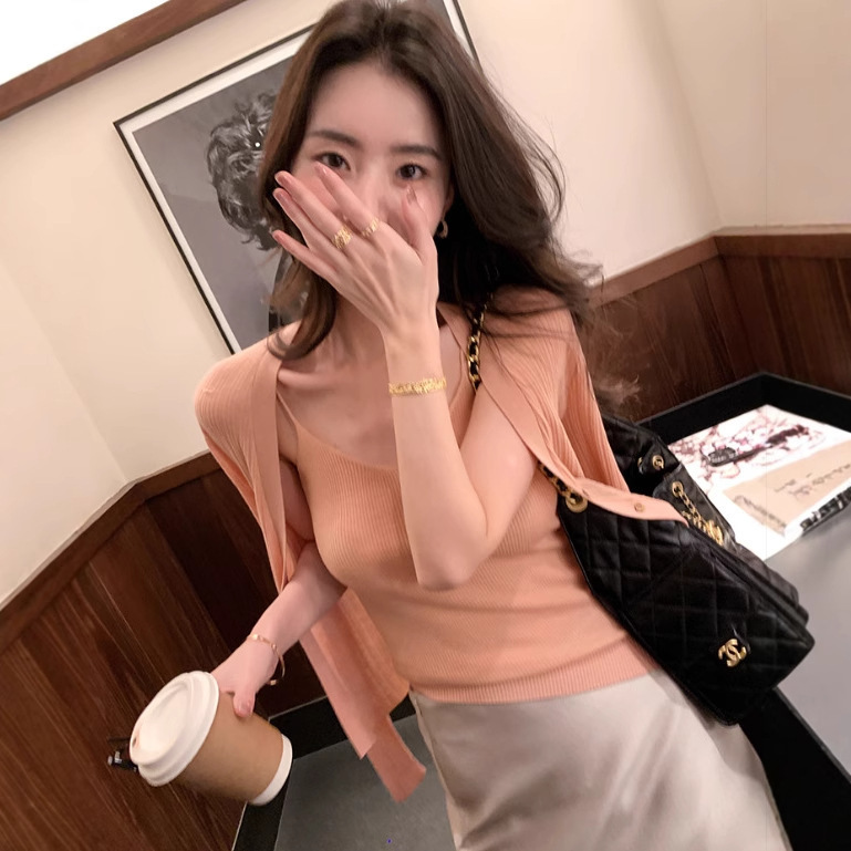 LICKYSENIOR 多色入！水溶羊毛 creamy套装气质开衫吊带两件套|undefined