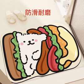 厂家可代发卡通浴室地垫吸水耐脏趣味卫生间门口速干硅藻泥地垫