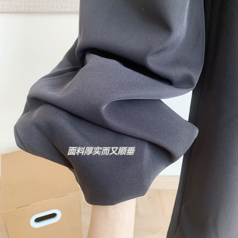 拼接撞色双腰头抽绳阔腿休闲西裤韩系百搭设计感|undefined