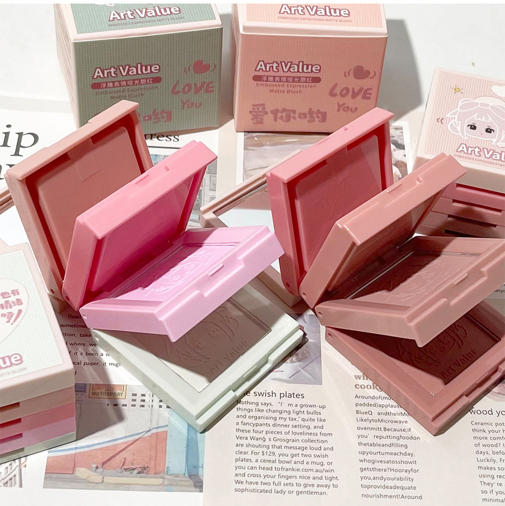 Art Value's new embossed Mood blush, matte contouring and brightening, natural nude makeup blush, cross-border affordable price undefined