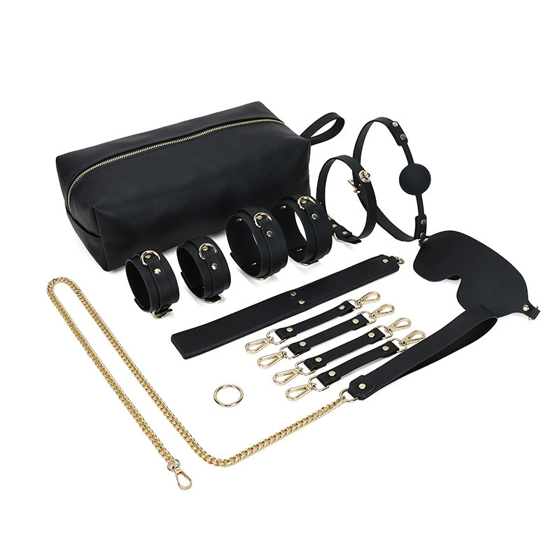 BDSM Question Binding Set, Tented Fasting toy Leather Hand and Foot Cuffs Storing Packal Package Adult Products