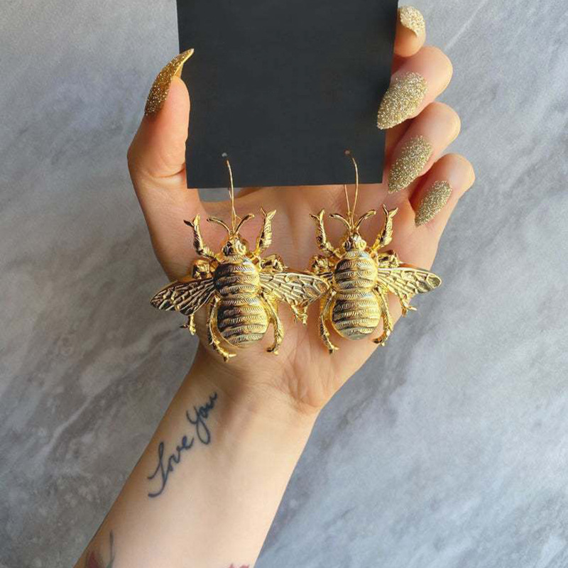 Animal, Insect, Bee Pattern Women's Gender 1 Pair Retro Animal Insect Bee Alloy Women's Drop Earrings Earrings