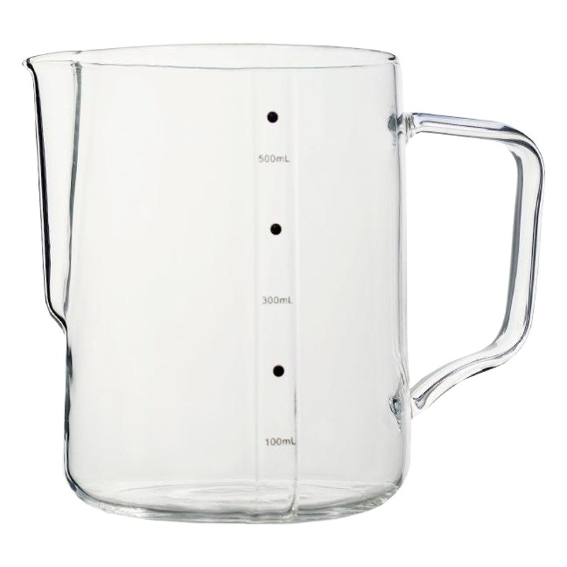 New product glass flower cup color handle hand coffee sharing Cup integrated filter Cup manual scale clear
