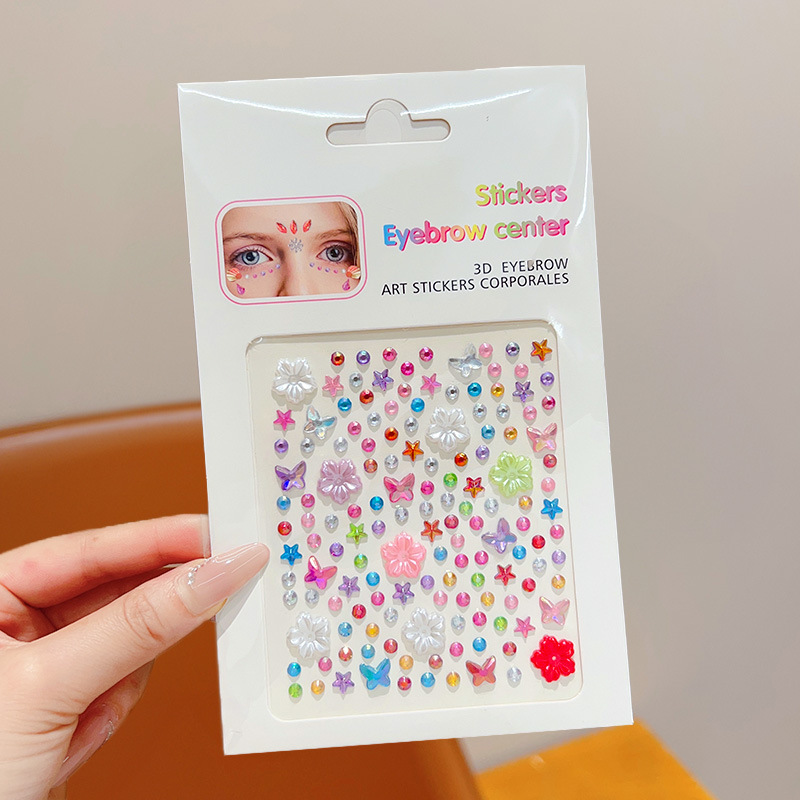 3D Colorful Butterfly Crystal Diamond Stickers Cute Acrylic Stereo Stickers Girl Reward Decorative Stickers