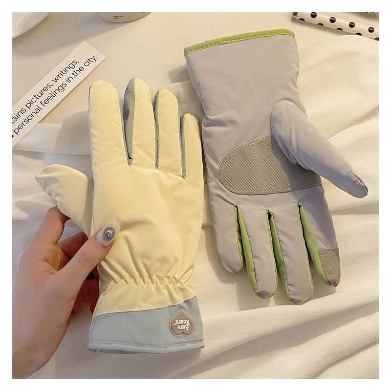 Guanti invernali per studentesse, carini, antifreddo, caldi, da ciclismo, foderati in pile, in cotone spesso, per lo sci all'aperto,_voghion.com