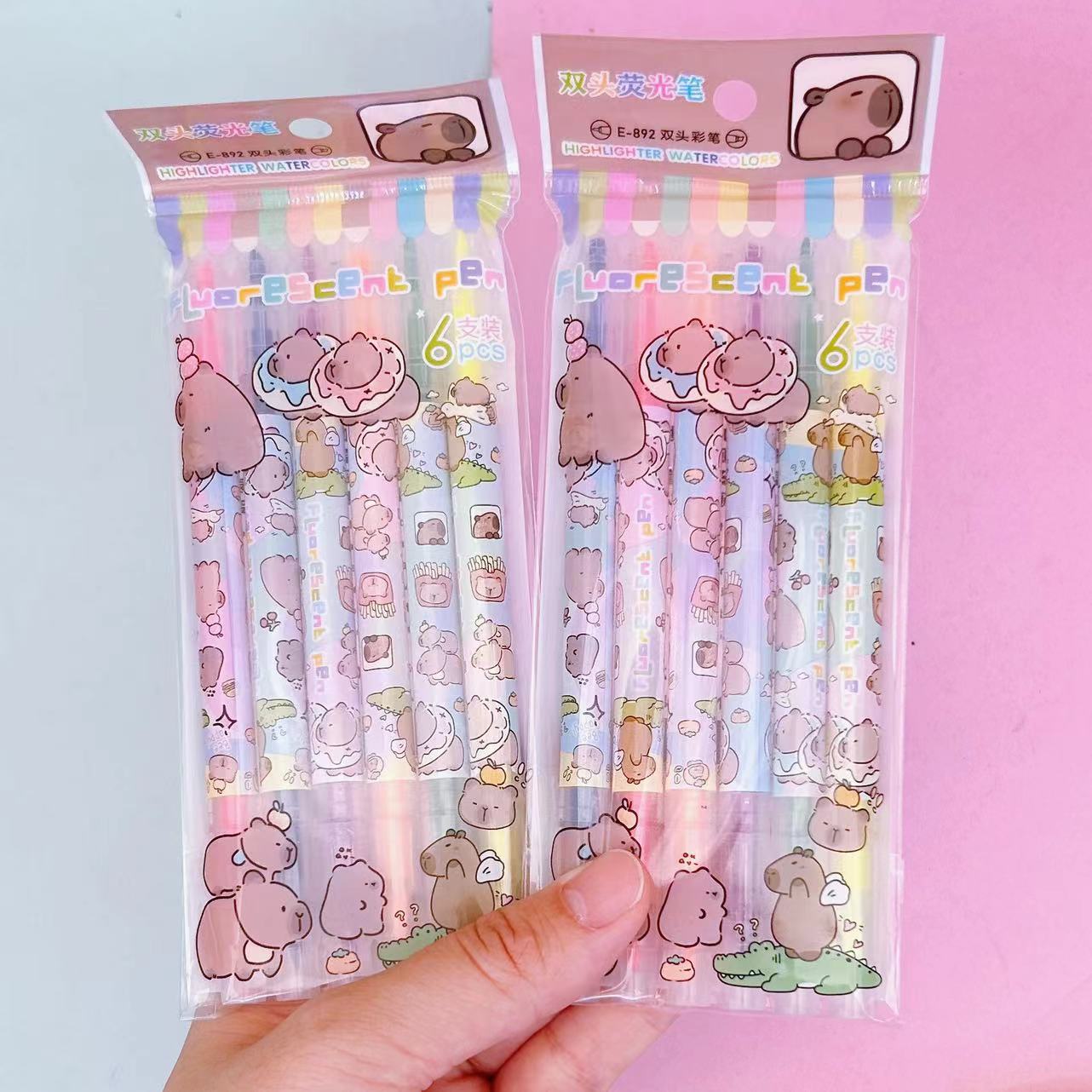 Kolomi doble cabeza 6 bolígrafo marcador adorable Sanliou bolígrafo de señalización de los estudiantes