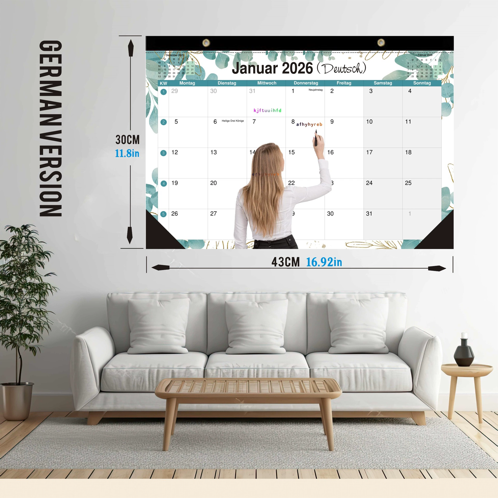 Design wall calendar, 26-27 years, English, Amazon
