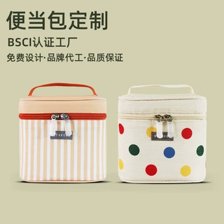 手提饭盒便当保温袋定制图案棉帆布冰包儿童手拎午餐包水桶化妆包