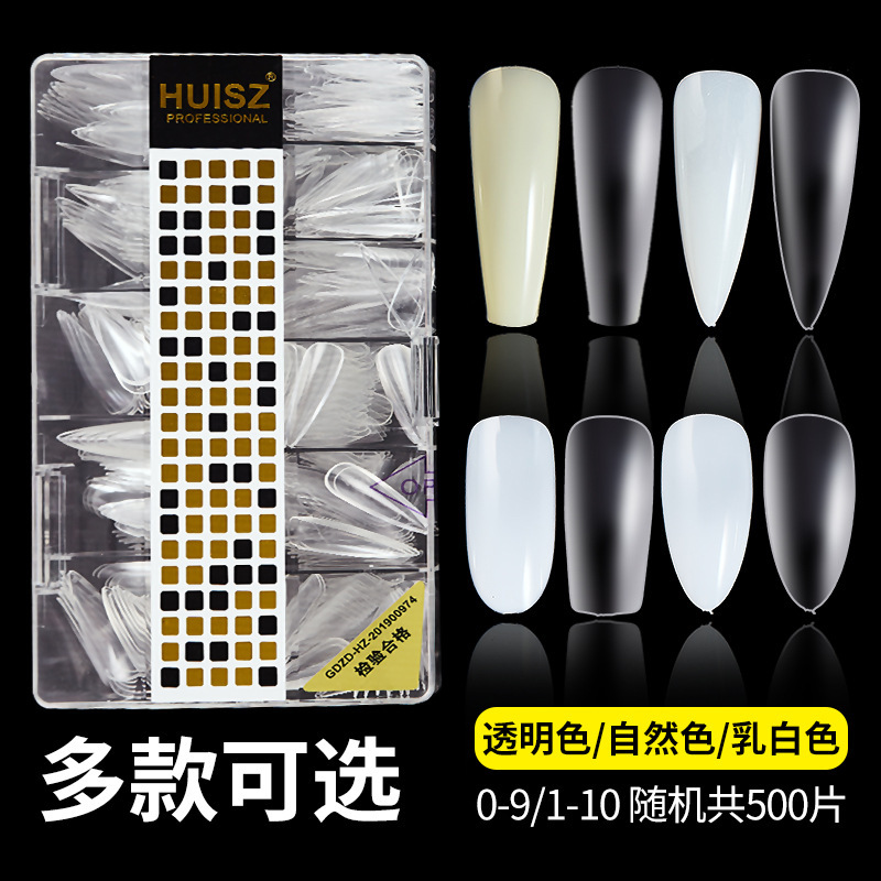 Nail Art Long Water Drop Almond Tip Short Trapezoidal Oval Frosted Transparent Milk White Natural Color Fake Nail Full Half Nail Art Long Water Drop Almond Tip Short Trapezoidal Oval Frosted Transparent Milk White Natural Color Fake Nail Full Half