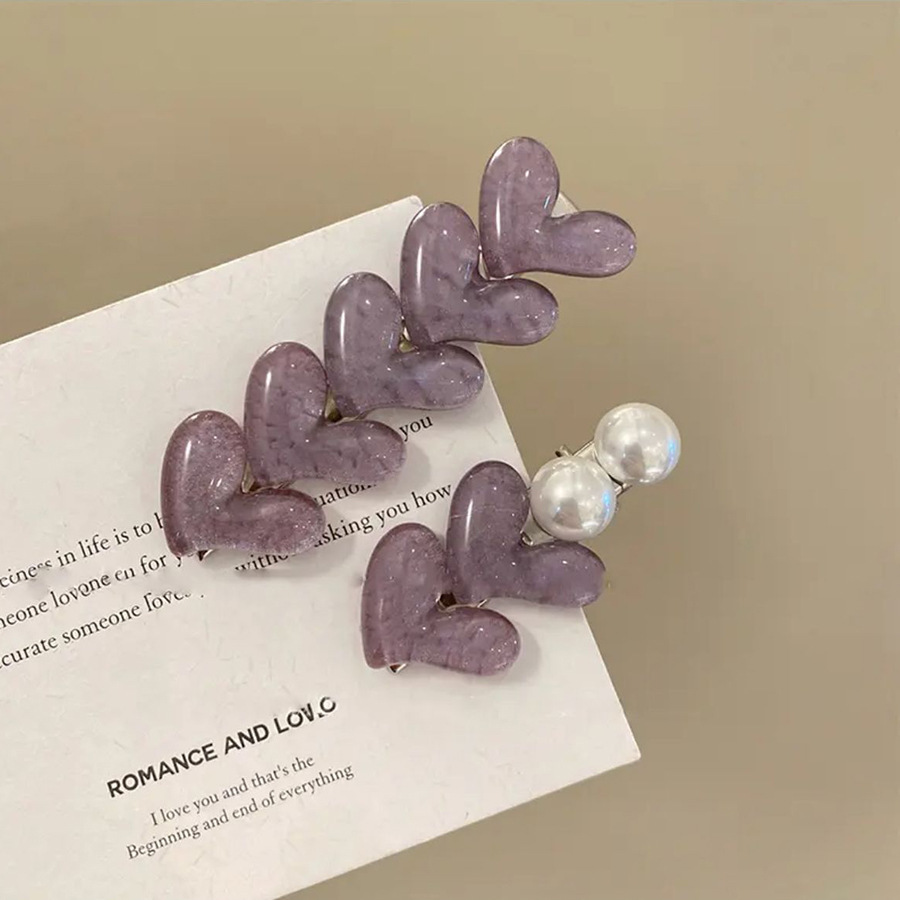 爱心边夹-紫(1对)