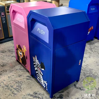 户外创意卡通动漫不锈钢垃圾桶幼儿园学校儿童公园UV打印果皮箱厂