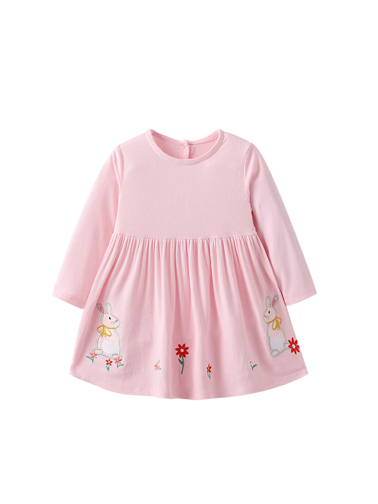 Malwee transfronterizo vestido de princesa de niña otoño y invierno nuevo estilo europeo y americano de niños de cuello redondo de manga larga vestido de niña lindo image 5
