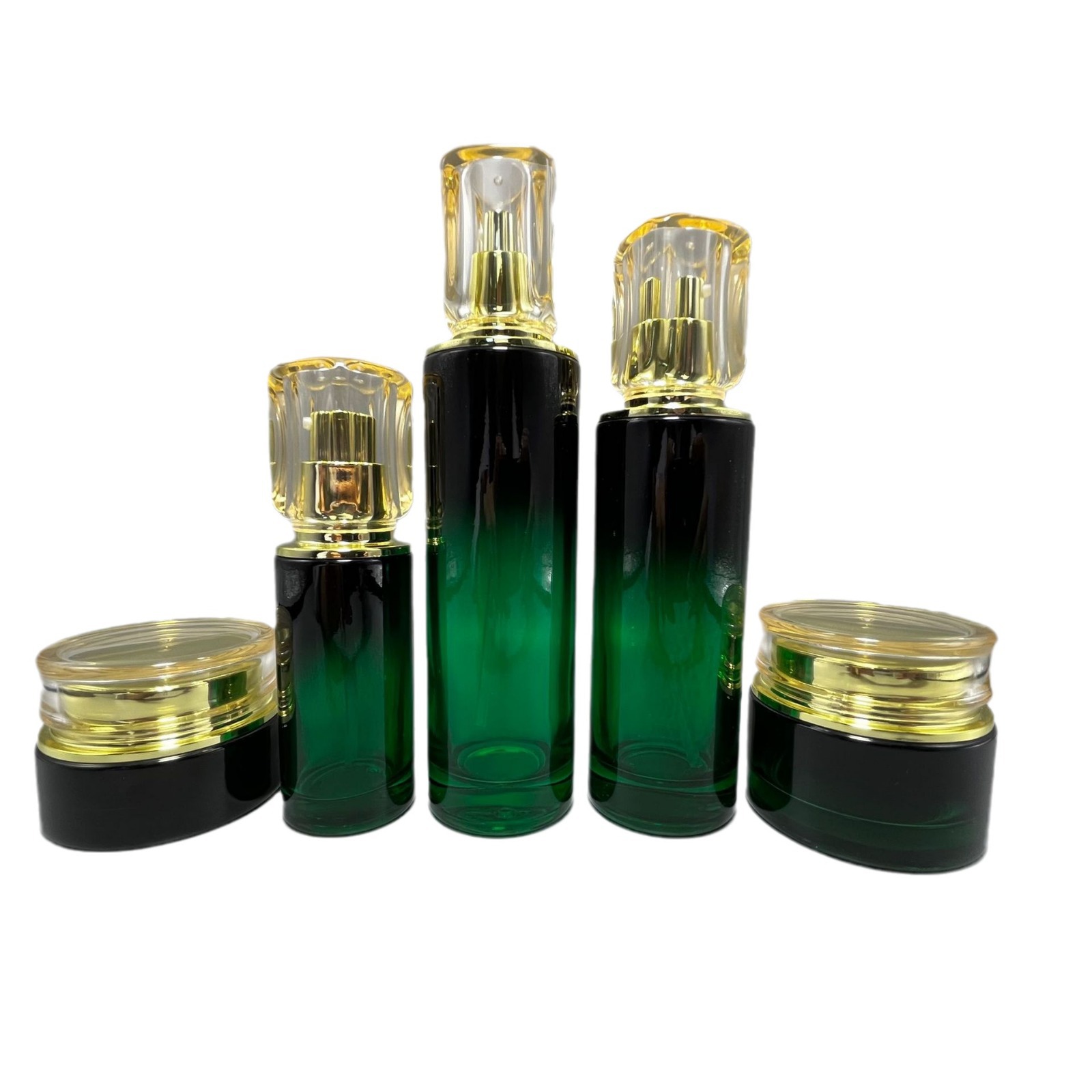 En stock CPB mismo estilo loción de agua esencia sub-botella 40m120ml botella de conjunto de vidrio redondo recto botella de crema de 30g