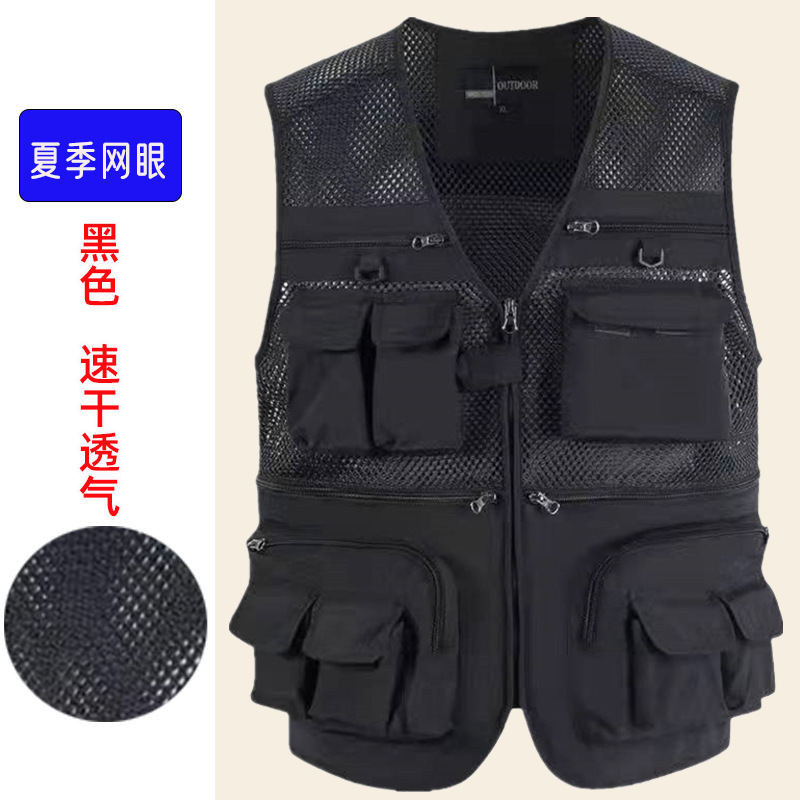 Chaleco fino de verano de gran tamaño transfronterizo de secado rápido al aire libre multibolsillos fotógrafo reportero pesca ocio chaleco herramientas nuevo