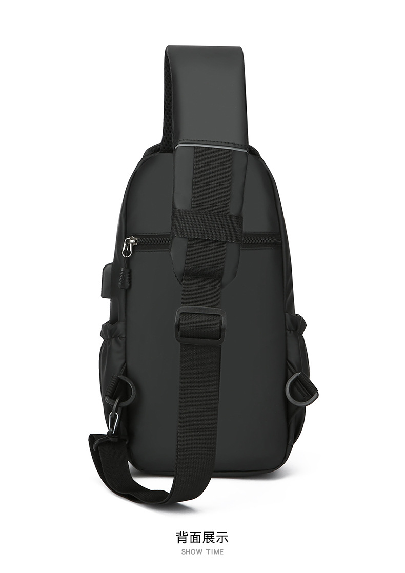 Customized men's business chest bag, trendy casual cycling backpack, lightweight large-capacity single-shoulder bag, simple crossbody bag undefined