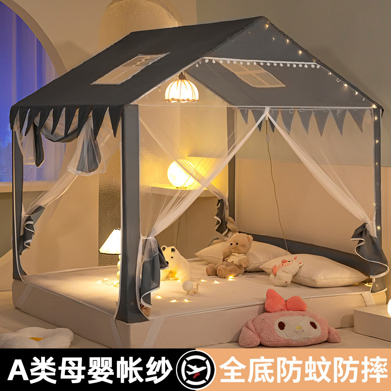 Verano nuevo tipo de casa pequeña mosquitera hogar 2024 nuevo dormitorio instalación gratuita yurta bebé niño anti-caída tienda