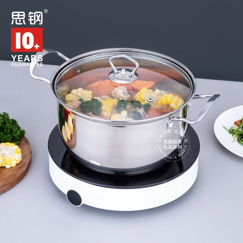 Посудина из нержавеющей стали Korean soup pot 24C кухонная кастрюля электромагнитная плита рагу суп кастрюля банк страховка практичный рекламный подарок