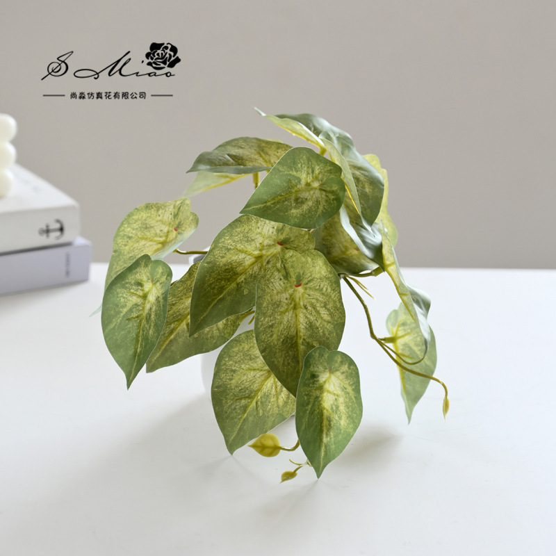 Flor artificial planta verde colgante cesta tortuga hoja pequeño bonsai flor artificial interior decoración creativa maceta artificial
