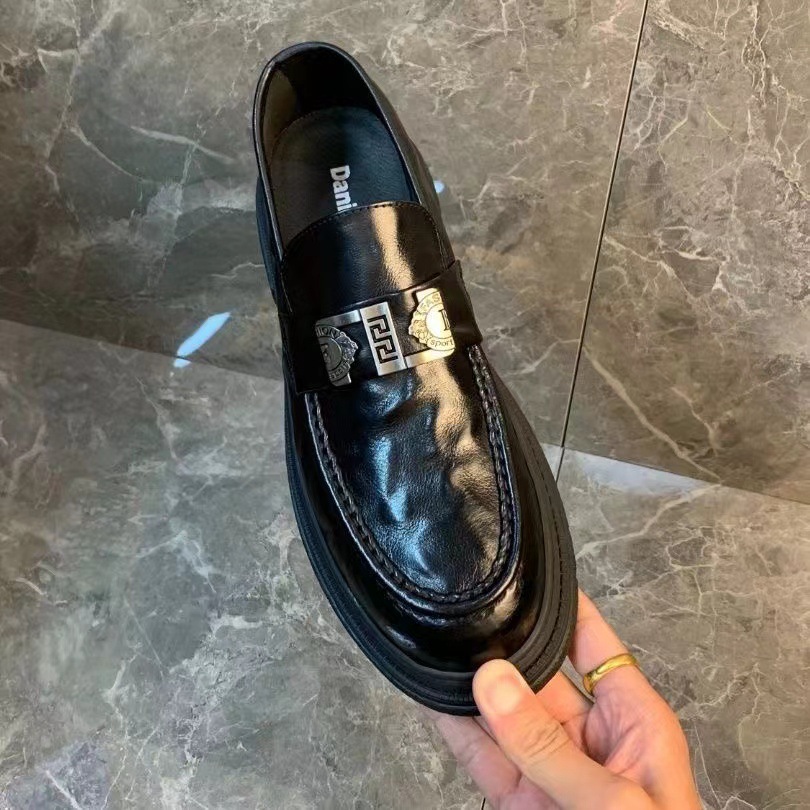 Genuine Leather Non-Slip Men's Business Casual Leather Shoes Men's Shoes Wear-Resistant Slip-On Men's Shoes Loafers New High-End Leather Shoes