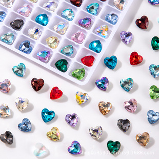 Nail Art Diamond, Sparkling Nail Diamond, Pointed Bottom Diamond, Rock Sugar Crooked Heart, Pigeon Egg, Heart Fat Square Diamond, Nail Art Jewelry Accessories