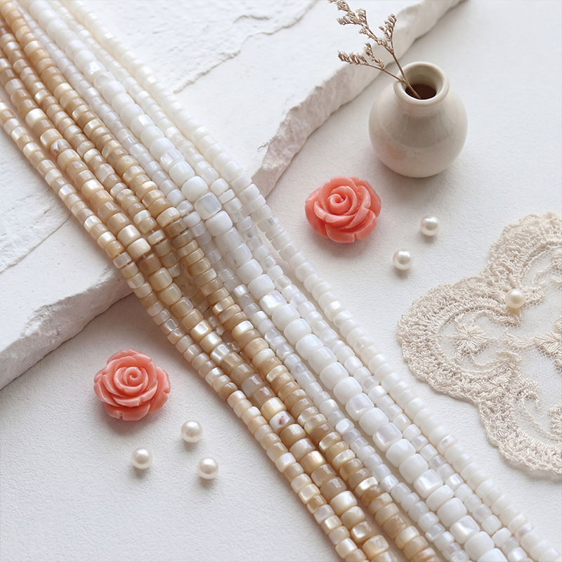Shell Conch Beveled Clasp Beads, Mother-Of-Pearl Spacer Beads, DIY Bracelet Necklace Semi-Finished Jewelry Accessories Wholesale