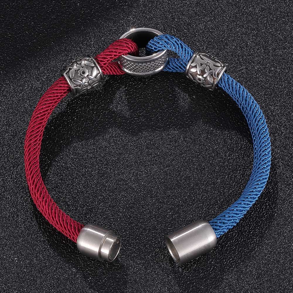 45g Weight 304 Stainless Steel Pendant Material Bracelets Classification Milan Rope Chain Material Cord String Chain Type Street Occasion 304 Stainless Steel, rope Material Color Block Pattern All Seasons Season Men's Gender Plating Design Streetwear Style Streetwear Color Block 304 Stainless Steel Rope Plating Men's Bracelets Men Cord & Leather Bracelets 19