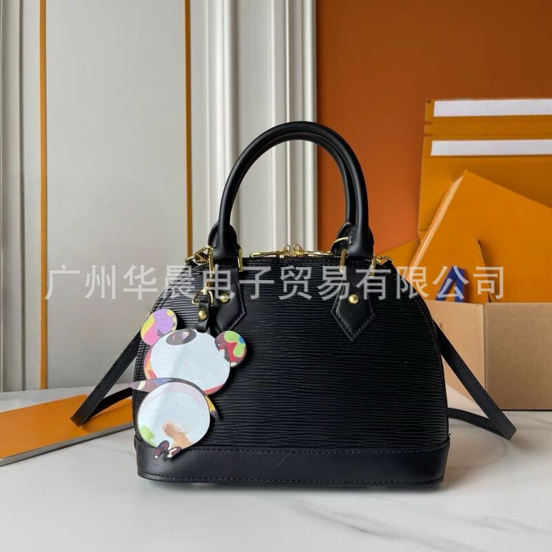 新しいプリント桜チェリーシリーズハンドヘルドレディースバッグ本革老眼シェルバッグシングルショルダーメッセンジャーバッグ卸売ファッション|undefined