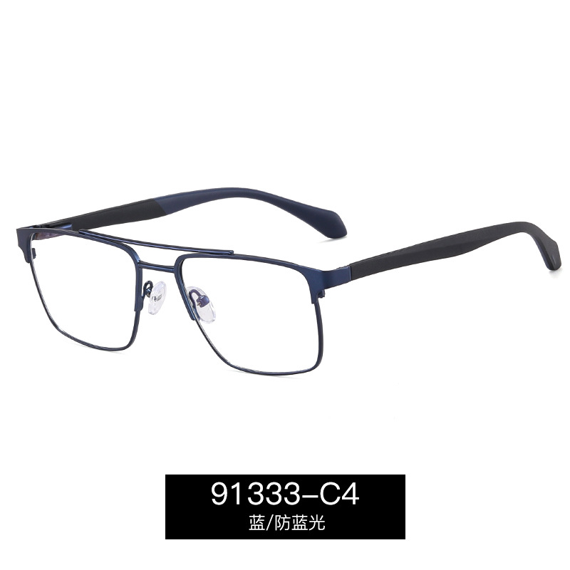 91333 personalidad delgada y ligera tendencia de gafas al por mayor anteojos de luz azul anteojos metálicos masculinos con gafas miopes image 10