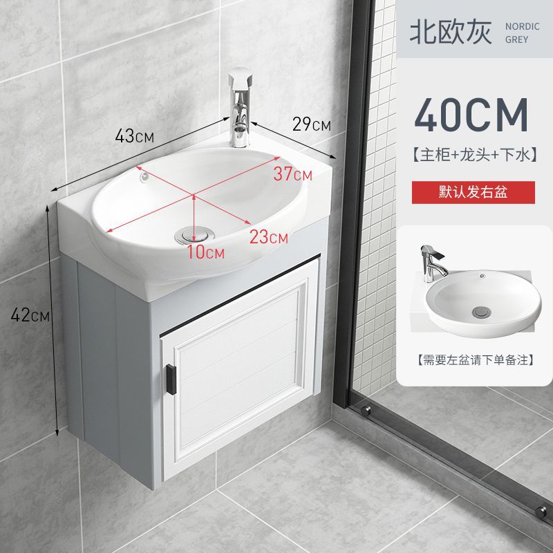 Luz de lujo estilo pequeño apartamento balcón montado en la pared lavabo gabinete combinación baño lavabo Mini Mesa de lavado integrado