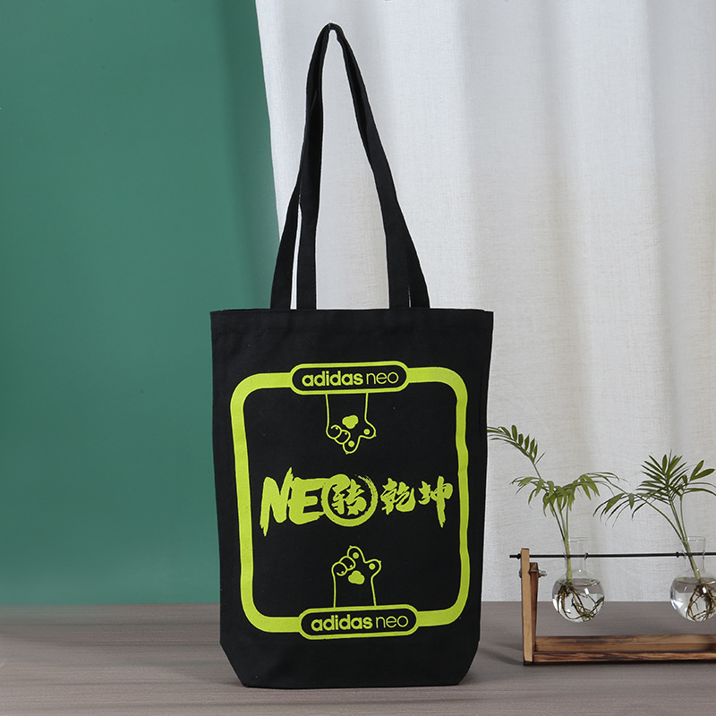 黑色纯棉帆布袋制作 拉链手提广告宣传布袋子 单肩棉布袋可印logo