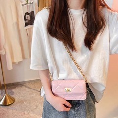 2024新款真皮羊皮小香風鏈條手機包時尚簡約單肩斜挎迷你小包包潮