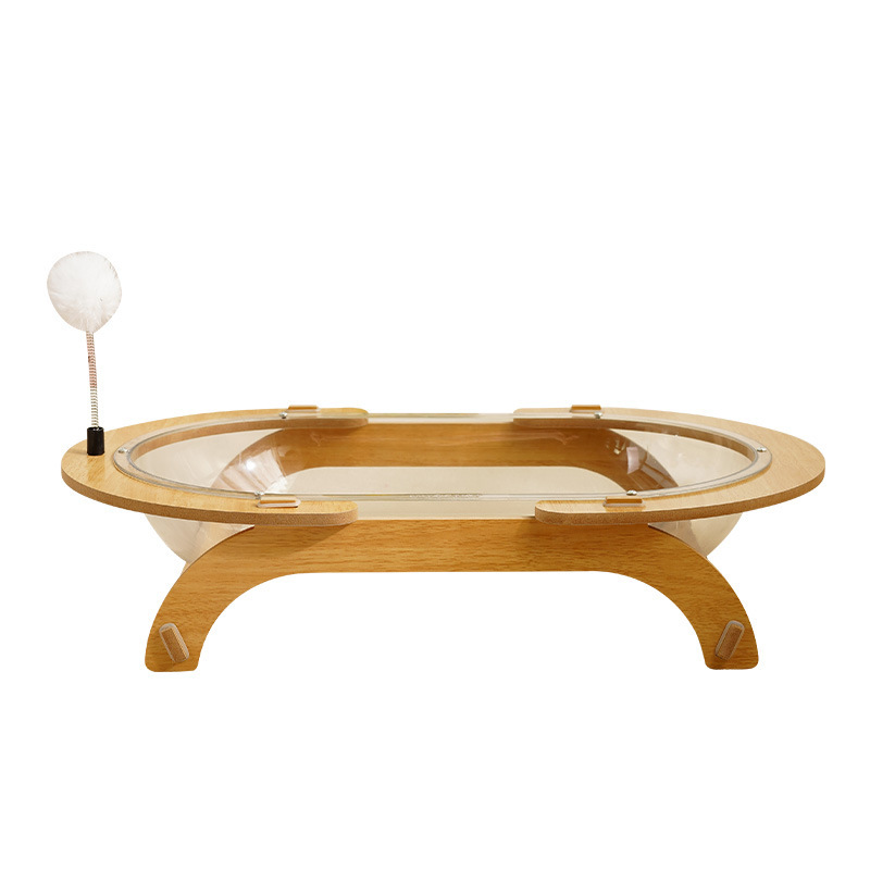 Pista de celebridades de Internet, bañera redonda, cápsula espacial de hemisferio transparente, nido para gatos, impermeable y a prueba de humedad, espacio grande universal en todas las estaciones