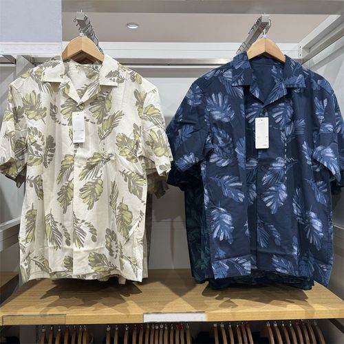 Men's Modal Cotton Blended Print Short-Sleeve Open-Neck Shirt 467512 467120 467513 458353