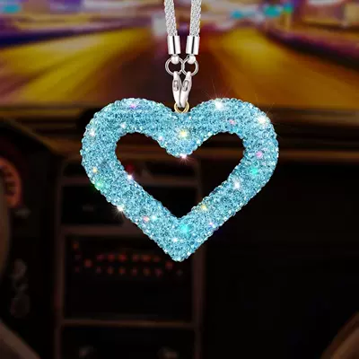 Car hanging: Pendant Rearview Mirror Full - blue-love-chain
