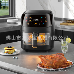 外国貿易のクロスボーダーのよく売れている空気フライヤーの大容量の濃い色の可視の電気フライヤーの工場はカラースクリーンのタッチオーブンを卸売りします。