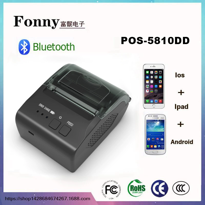 58 мм Портативный Bluetooth-принтер мини-термопечать счетов Android термопринтер Прямая продажа с завода