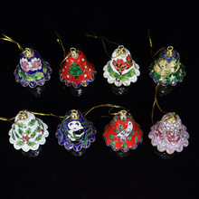 北京景泰蓝老货文玩收藏挂件铜胎掐丝珐琅花丝银蓝2寸圣诞花边铃