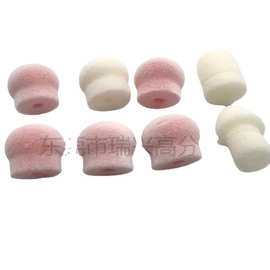 厂家批发植绒海绵咪套化妆海绵头植绒唇彩海绵头挖孔海绵植绒套