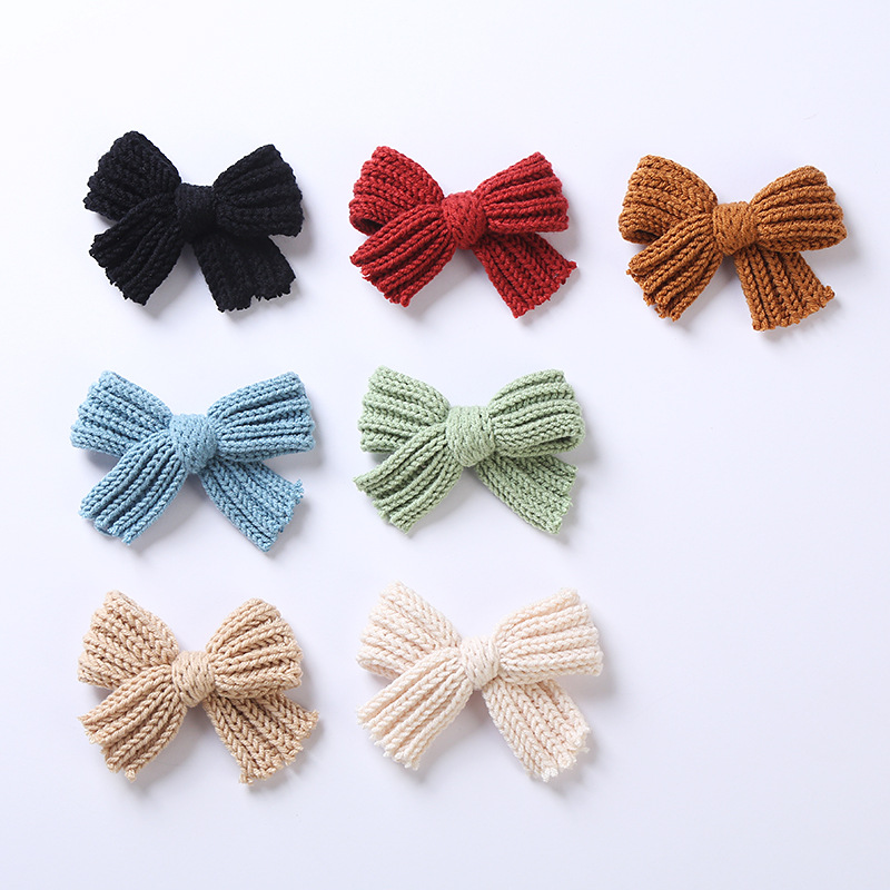 Autumn And Winter New Children's Headwear 10.5*7cm Girls Wool Bow Hairpin display picture 1