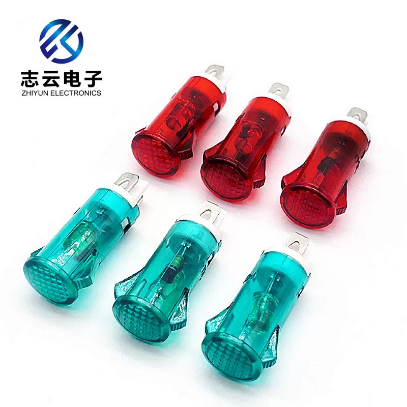 供应塑料壳指示灯LED设备信号灯指示灯安装孔MDX-14A红绿220v