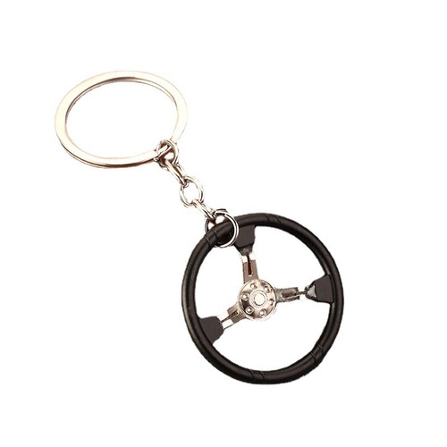 Cross-border best-selling keychain, momo sparco racing competition three-piece steering wheel style creative key