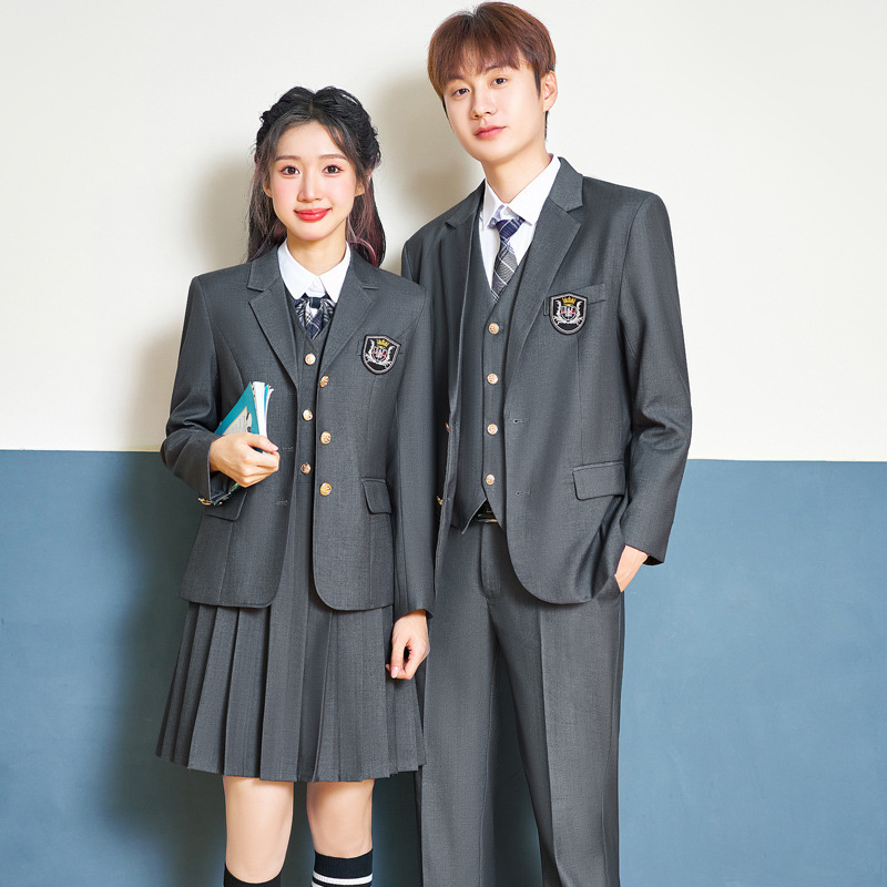 교복 학교 교복 학업 스타일 세트 주름 치마 세트 남녀 유치원 교사 정원 교복 고등학교 토론회 원피스
