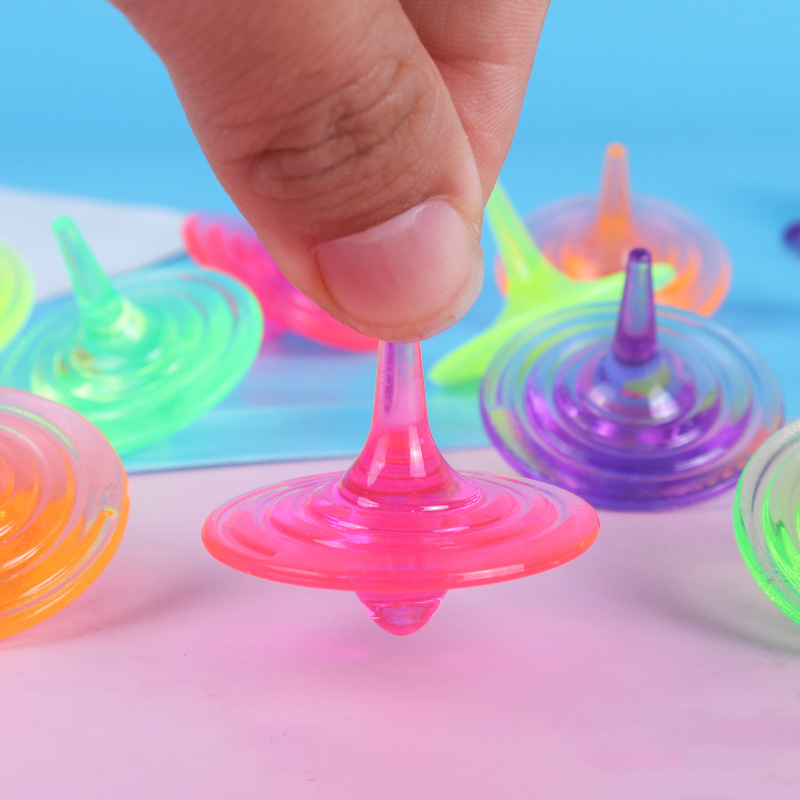 Nuevo cristal colorido giroscopio gema acrílico giroscopio juguete educativo jardín de infantes pequeño regalo puesto juguete