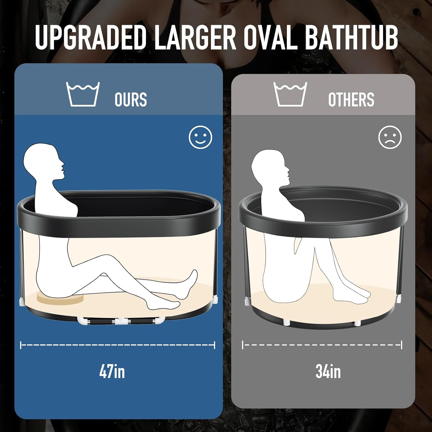 Transfronterizos para atletas bañera de hielo bañera de acondicionamiento físico plegable bañera de hielo soporte de aleación de aluminio bañera