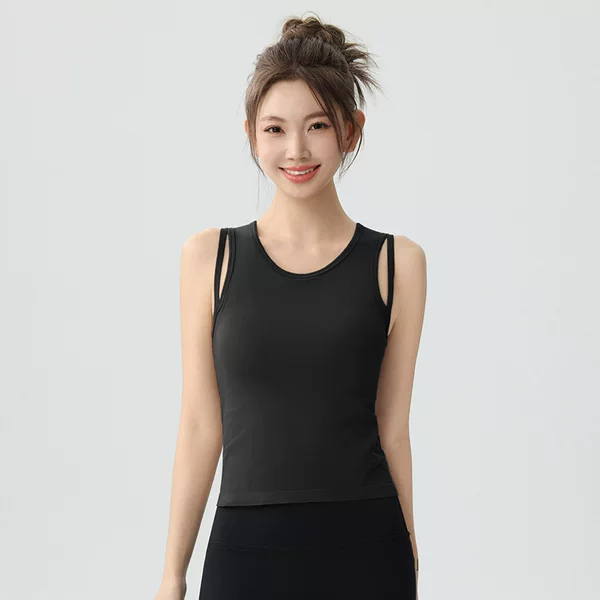 All-In-One Sports Vest, Elastic Shock-Proof Push-Up Underwear, Running Sleeveless Quick-Drying Yoga Top, Slim Fit New Style