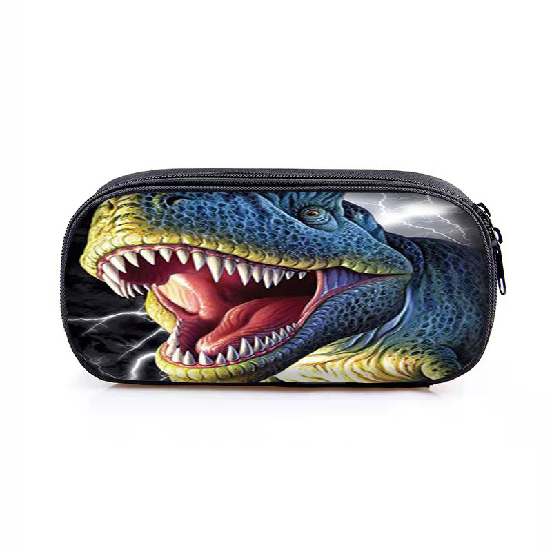 (Wholesale), children's pen for students, cartoon pencil case, dinosaur, handheld school high quality capacious stationery 7